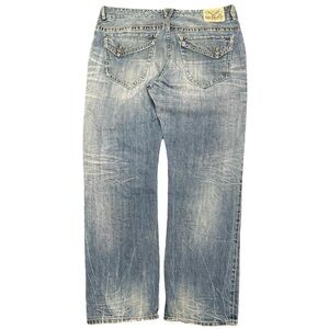 Y2K Tommy Hilfiger Faded Distressed Back Flap Flared Bootcut Western Jeans